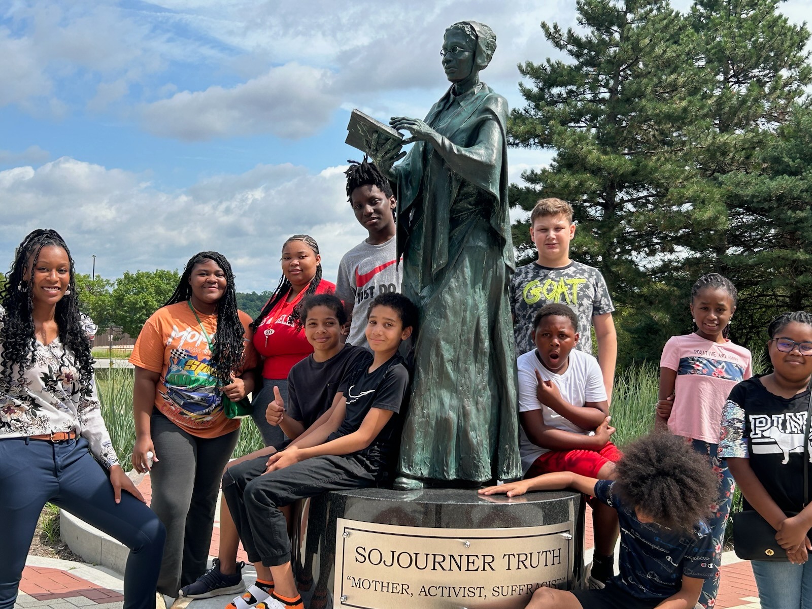 Students at Truth Plaza